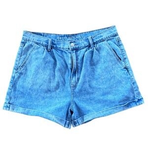 American Eagle Denim Mom‎ Shorts High Waisted Cuffed Light Wash Size 12